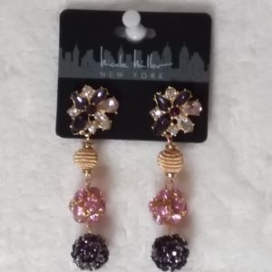 Dangle Pierce Earrings Multi Style Balls Vintage Style Flower Nicole Miller